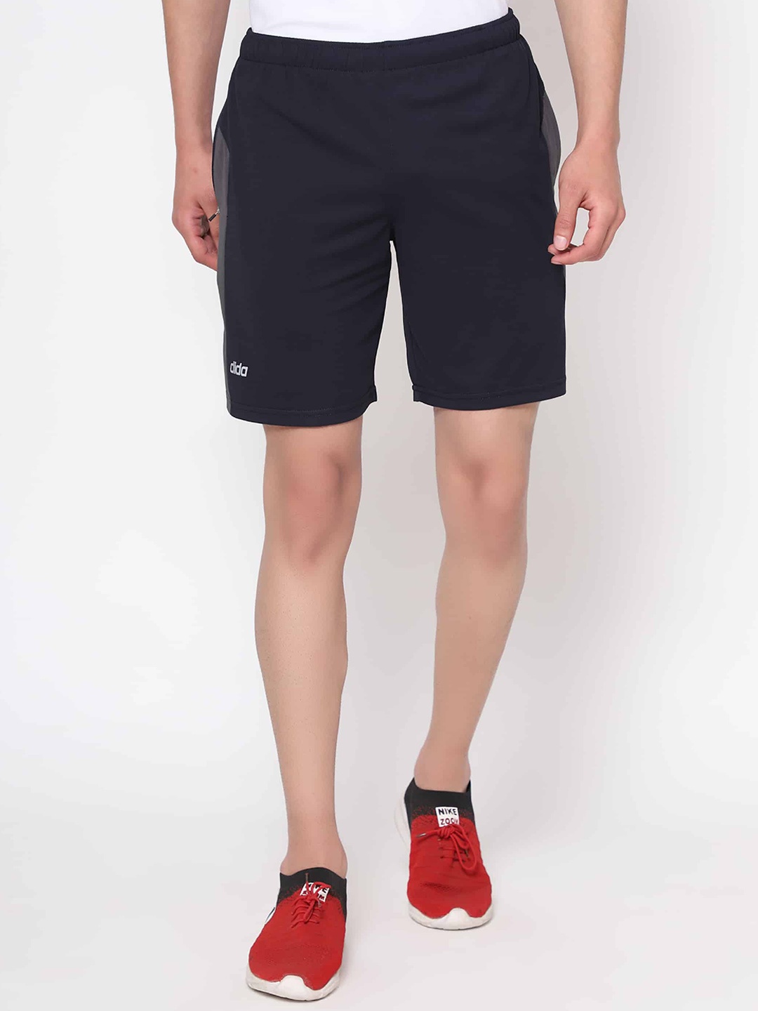 DIDA Men Mid Rise Dri-FIT Training or Gym Shorts, Navy blue