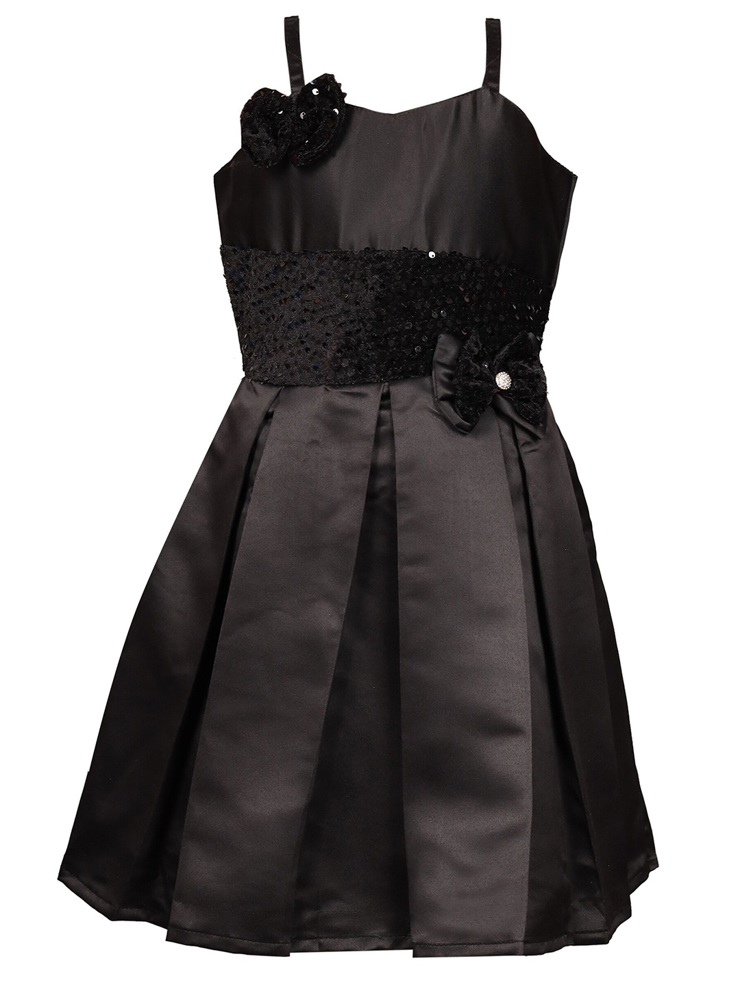 

BAESD Shoulder Straps Sleeveless Fit & Flare Dress, Black