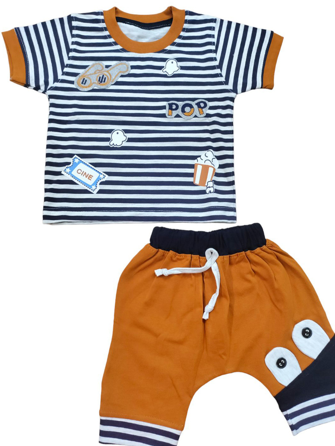 

BAESD Unisex Kids Printed T-shirt with Shorts, Brown