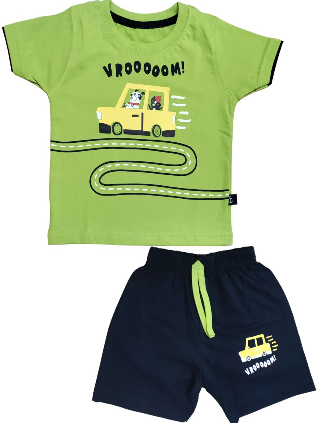 

BAESD Unisex Kids Printed T-shirt with Shorts, Green