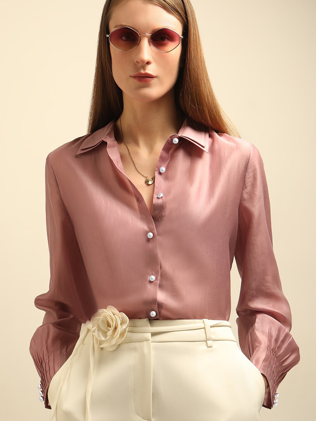 

Vero Moda Long Sleeves Casual Shirt, Pink