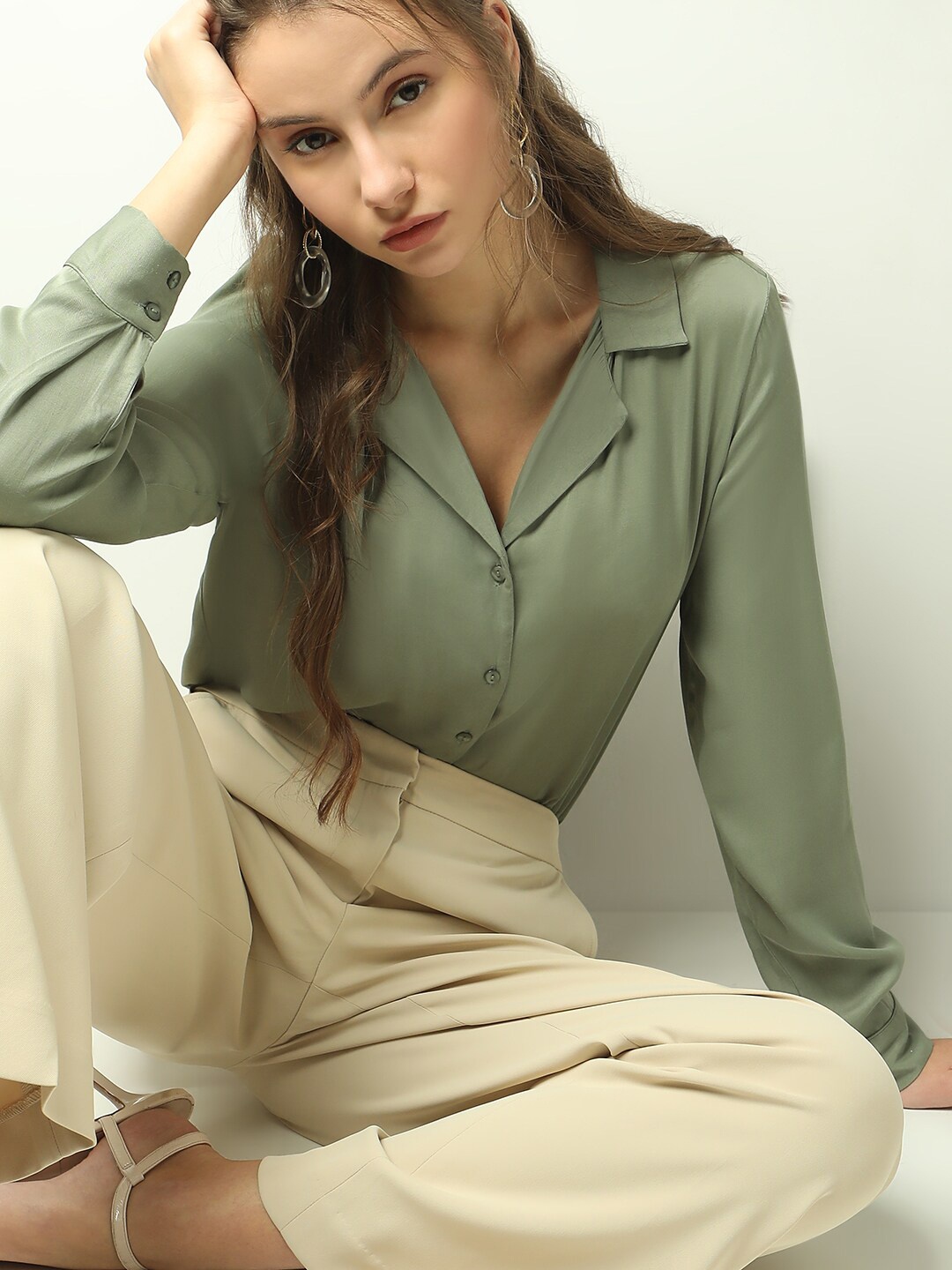 

Vero Moda Women Opaque Formal Shirt, Green