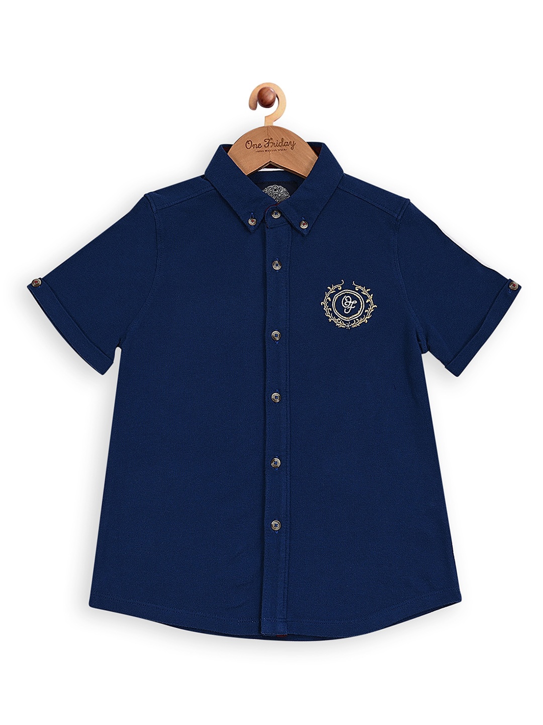 

One Friday Boys Polo Collar Short Sleeves Casual T-shirt, Blue