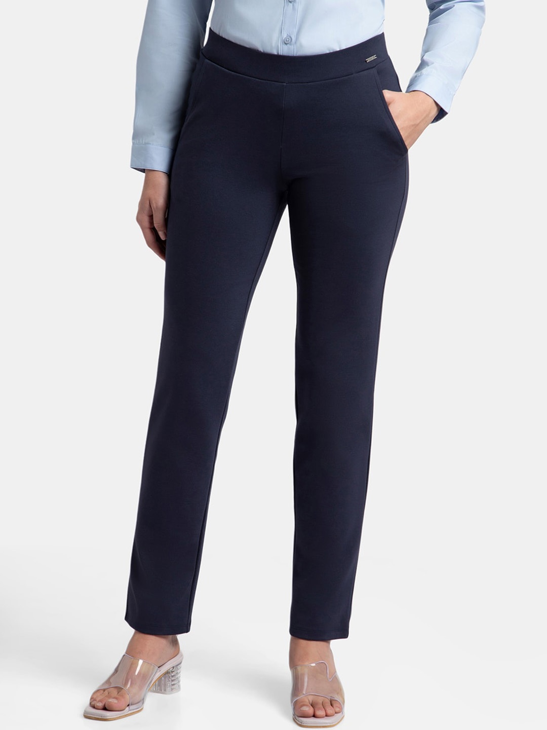

Jockey Stretch All Day Straight Pant with Durable Waistband-IW45, Navy blue