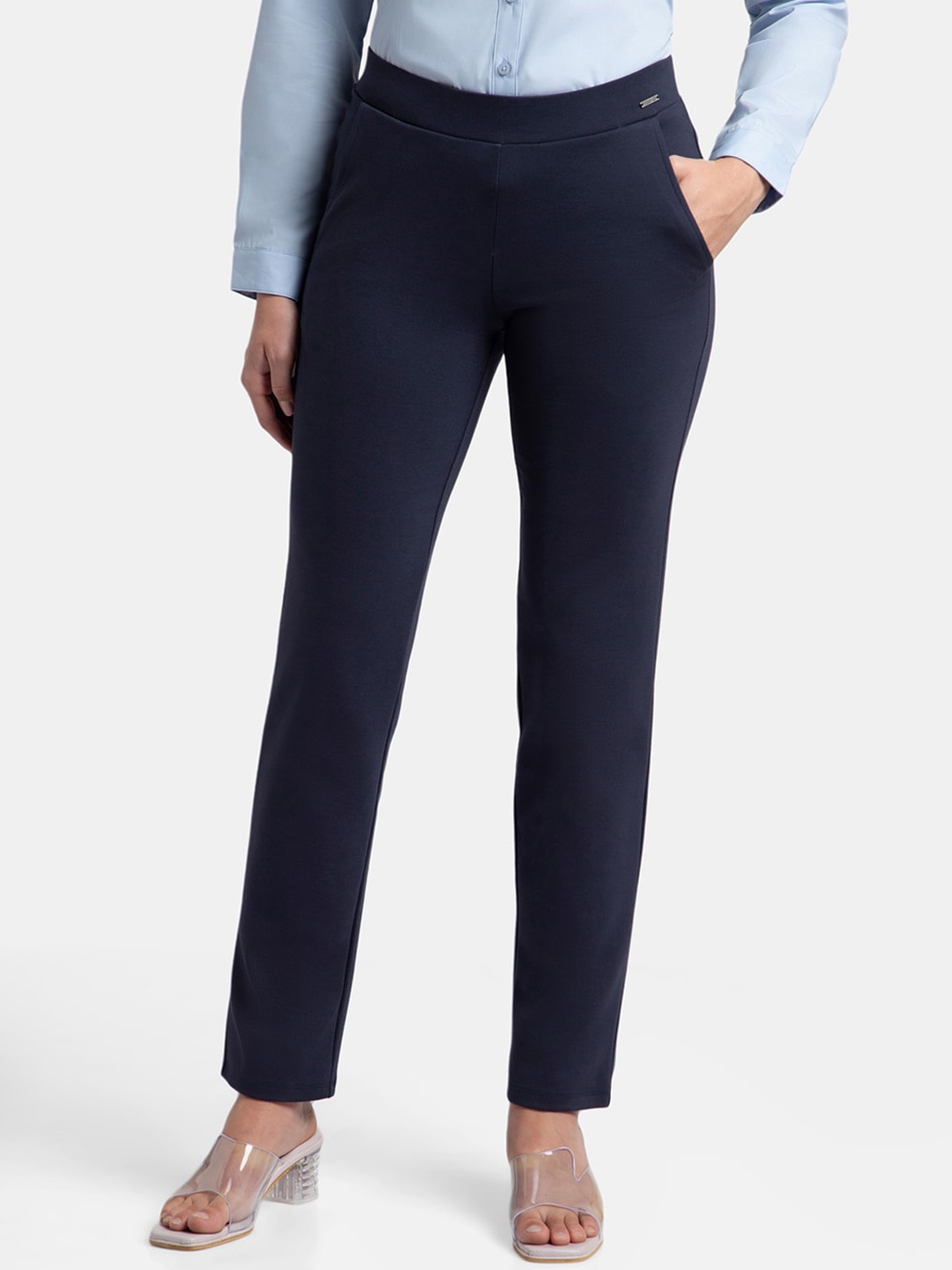 

Jockey Stretch All Day Straight Pant with Durable Waistband-IW45, Navy blue