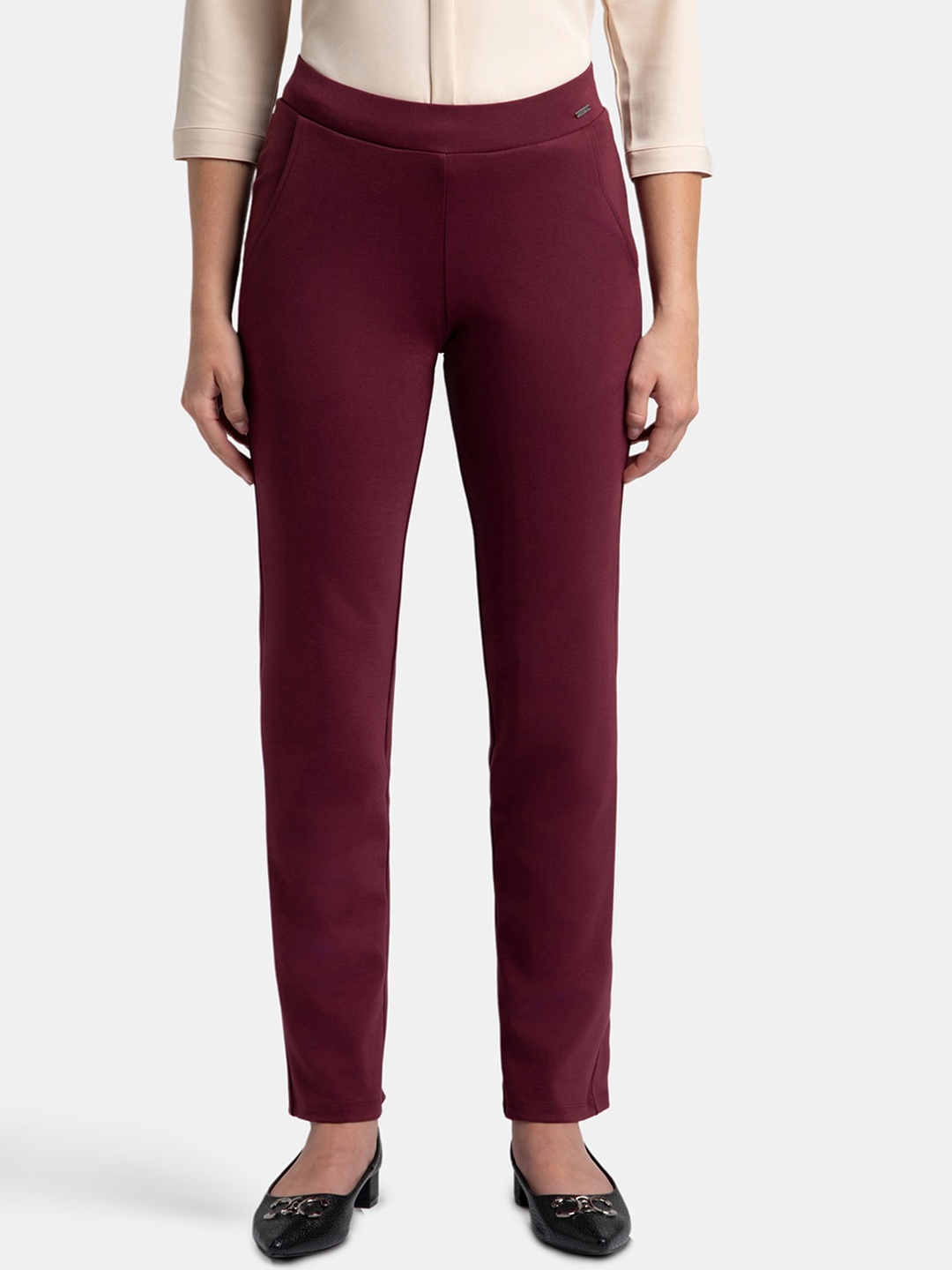 

Jockey Stretch All Day Straight Pant with Durable Waistband-IW45, Burgundy