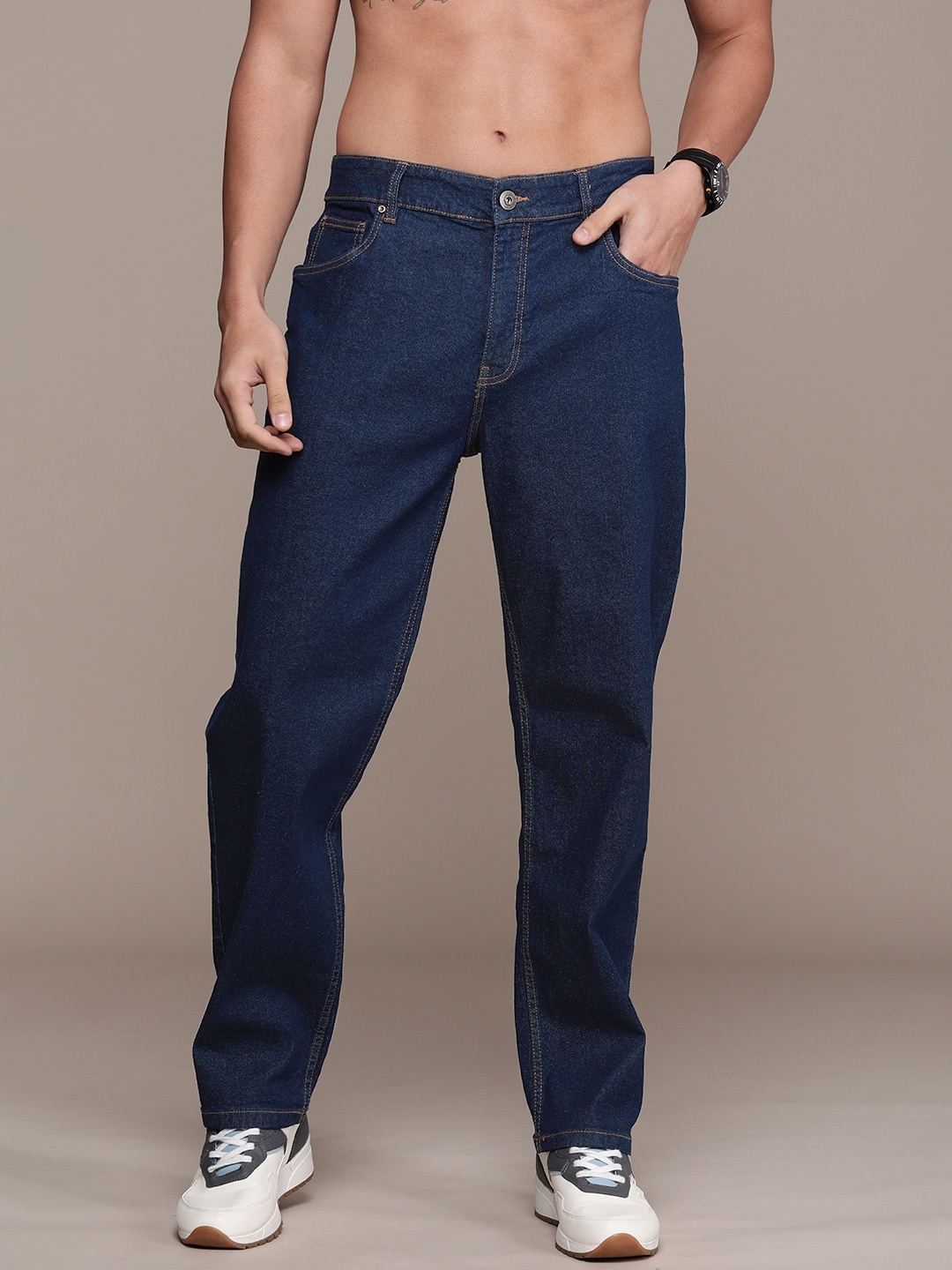 

Roadster Men Straight Fit Stretchable Jeans, Navy blue