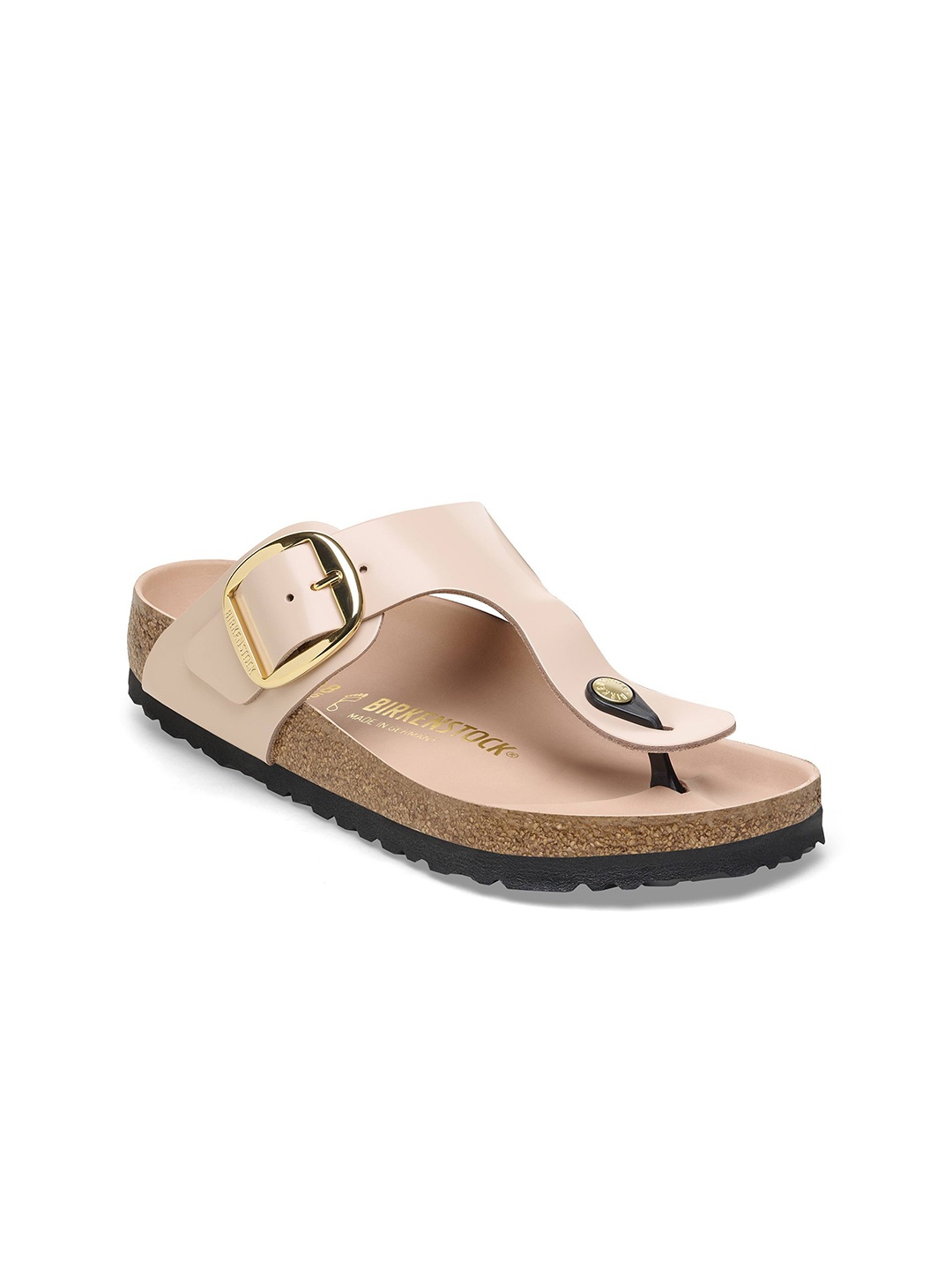 

Birkenstock Regular Width Gizeh Leather T-Strap Flats, Beige