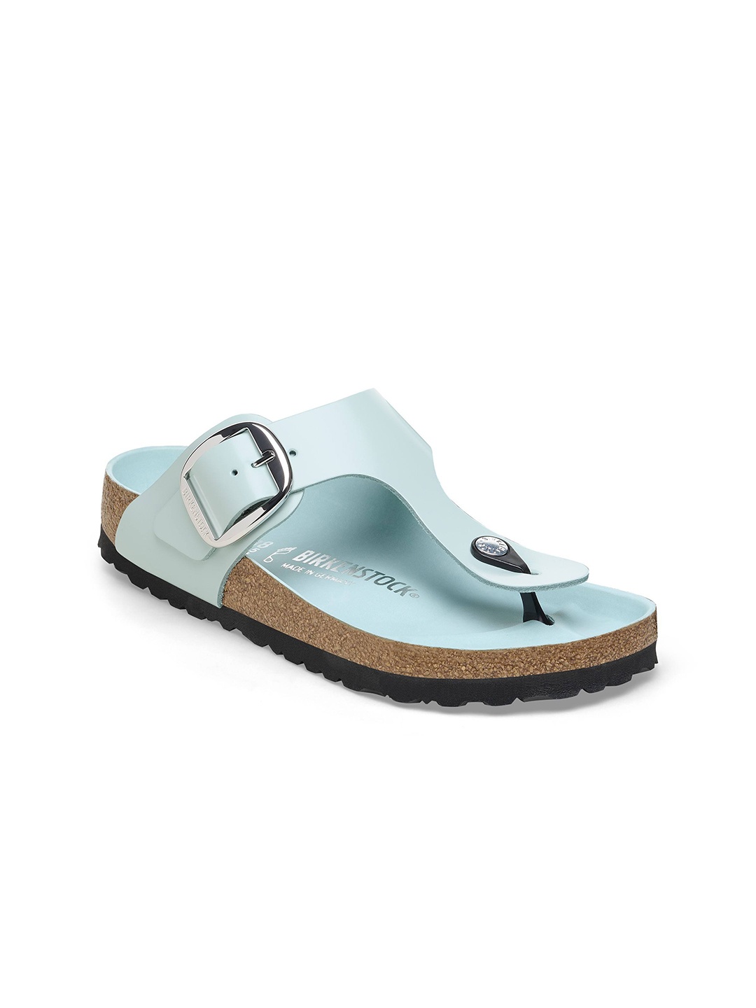 

Birkenstock Regular Width Gizeh Leather T-Strap Flats, Green