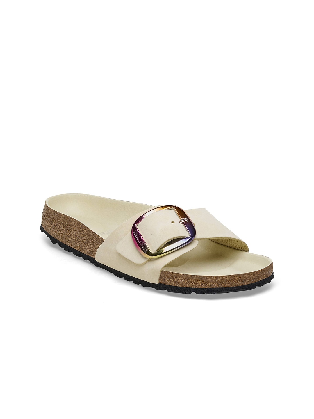 

Birkenstock Madrid Leather Narrow Width Open Toe Flats, Beige