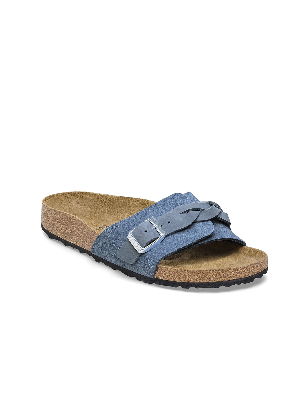 

Birkenstock Narrow Width Oita Leather Open Toe Flats With Buckle Detail, Blue