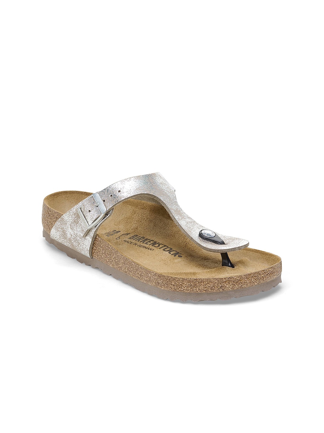 

Birkenstock Regular Width Gizeh Bs Open Toe T-Strap Flats, Silver