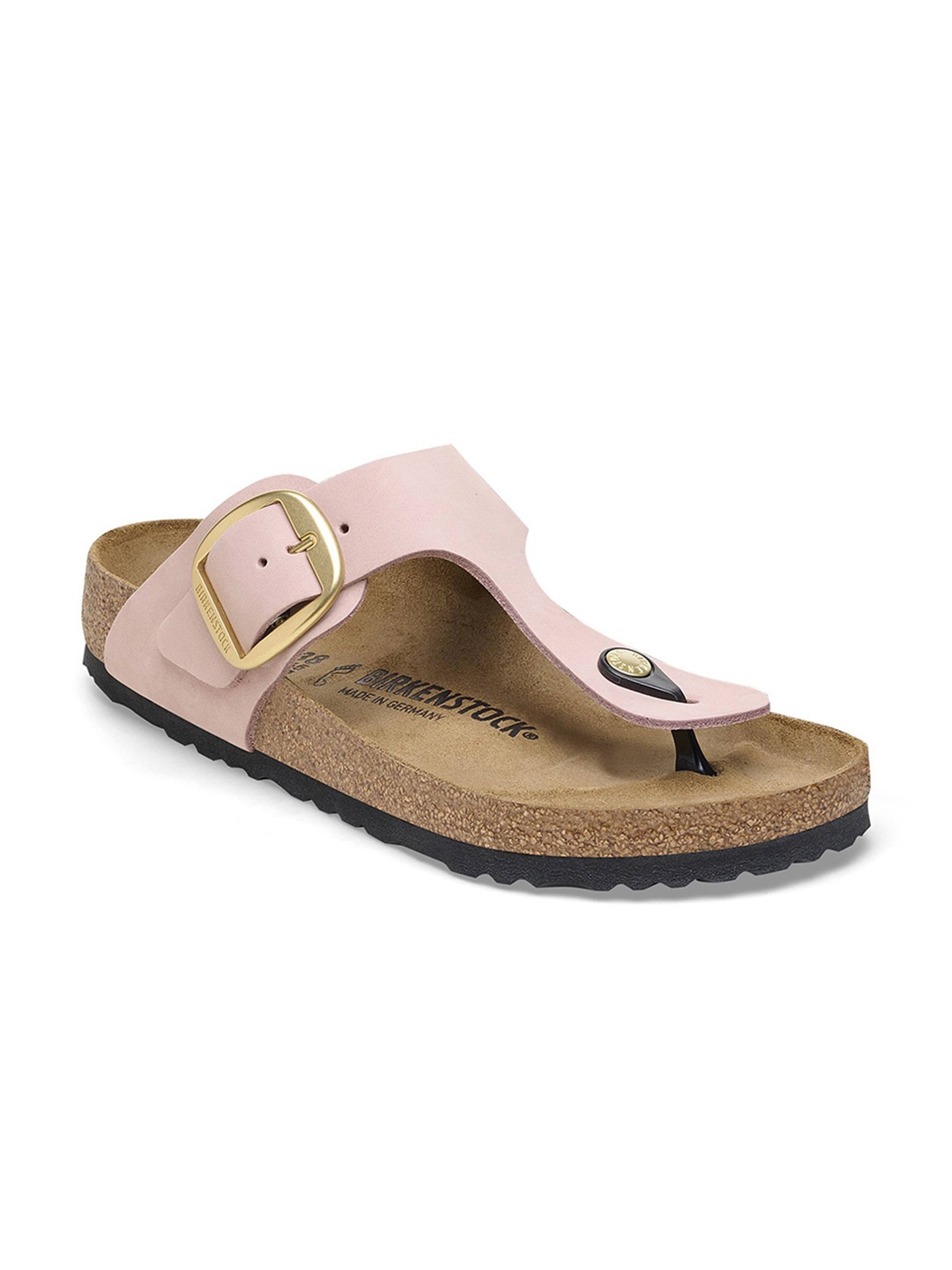 

Birkenstock Women Gizeh Regular Width Buckle Detailed Nubuck Leather Comfort Sandals, Pink