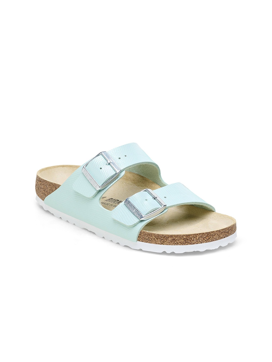 

Birkenstock Narrow Width Arizona Bs Bf Open Toe Flats With Buckles, Green