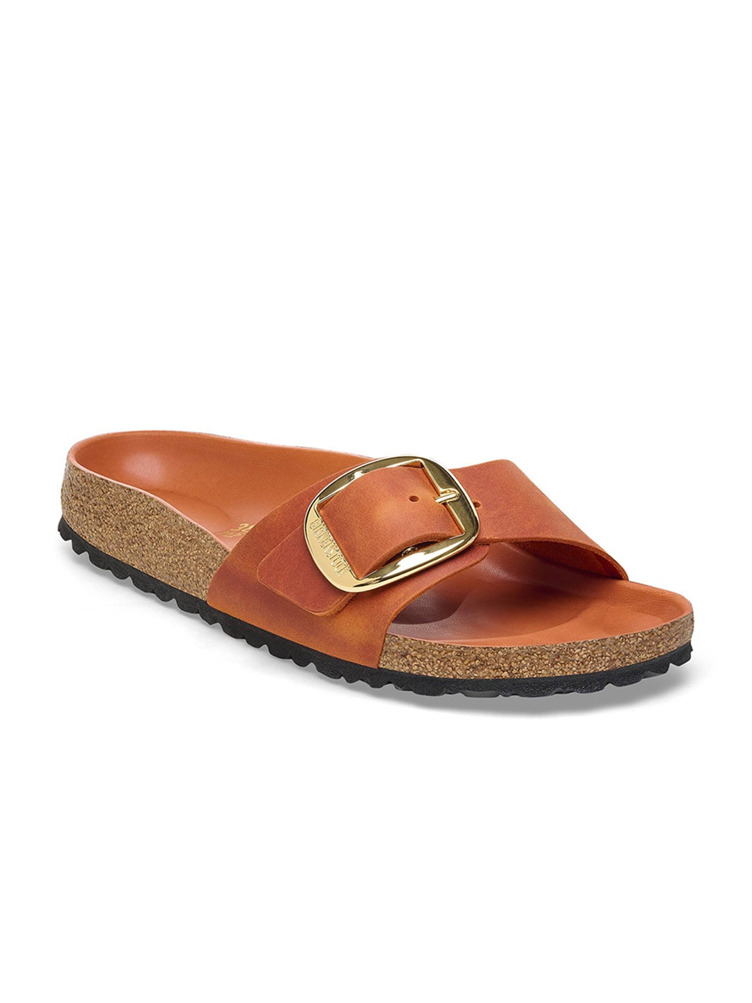 

Birkenstock Narrow Width Madrid Open Toe Flats With Buckles, Orange