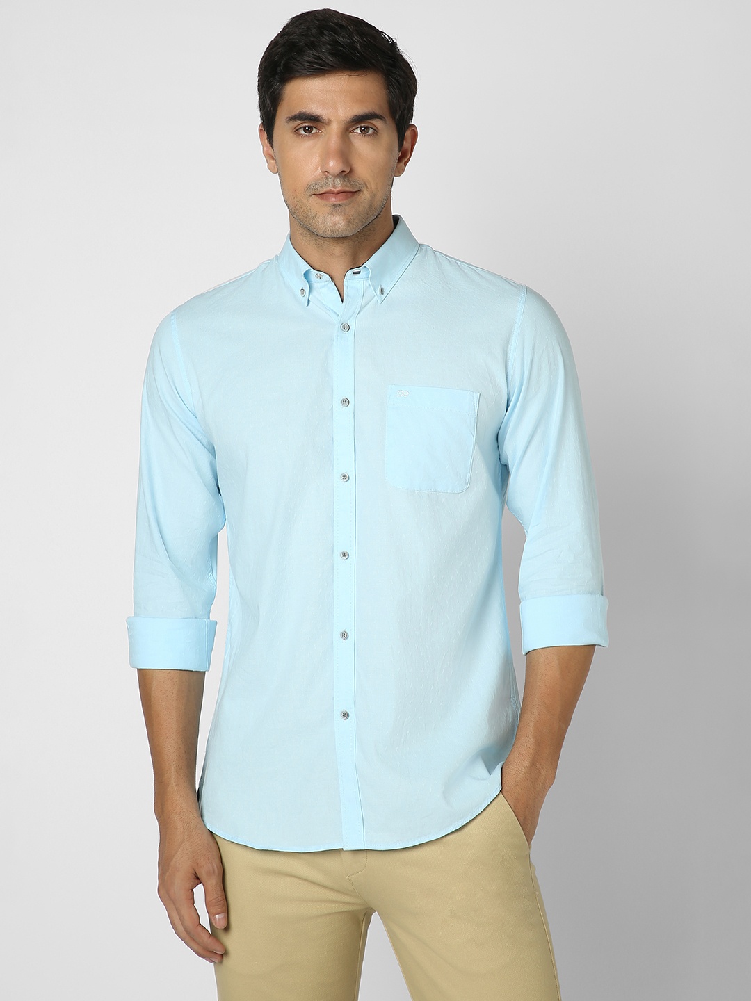 

Peter England Casuals Men Slim Fit Opaque Casual Shirt, Blue