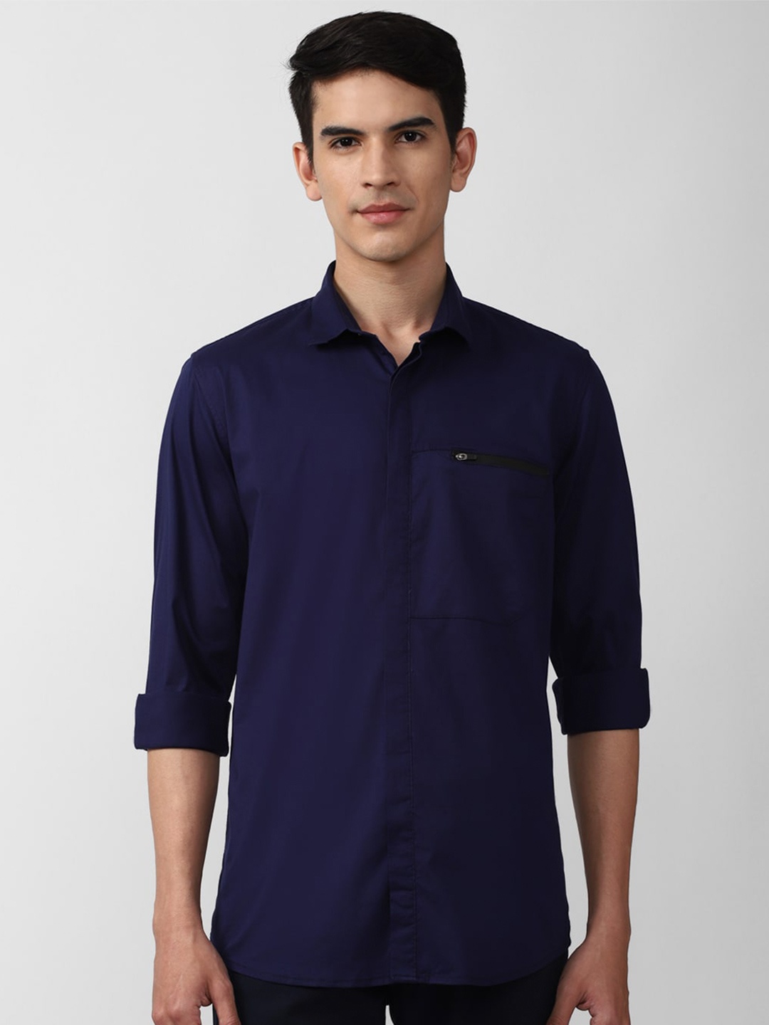 

Peter England Casuals Slim Fit Cotton Casual Shirt, Blue