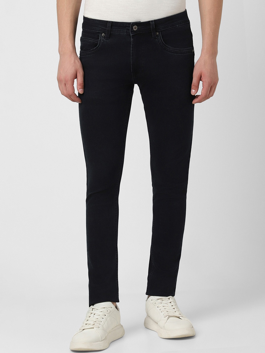 

Peter England Casuals Men Skinny Fit C;lean Look Stretchable Jeans, Black