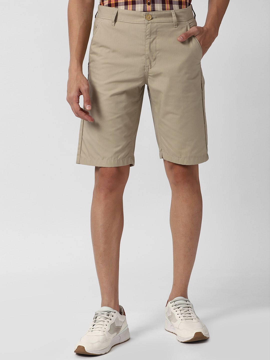 

PETER ENGLAND UNIVERSITY Men Mid-Rise Casual Shorts, Khaki