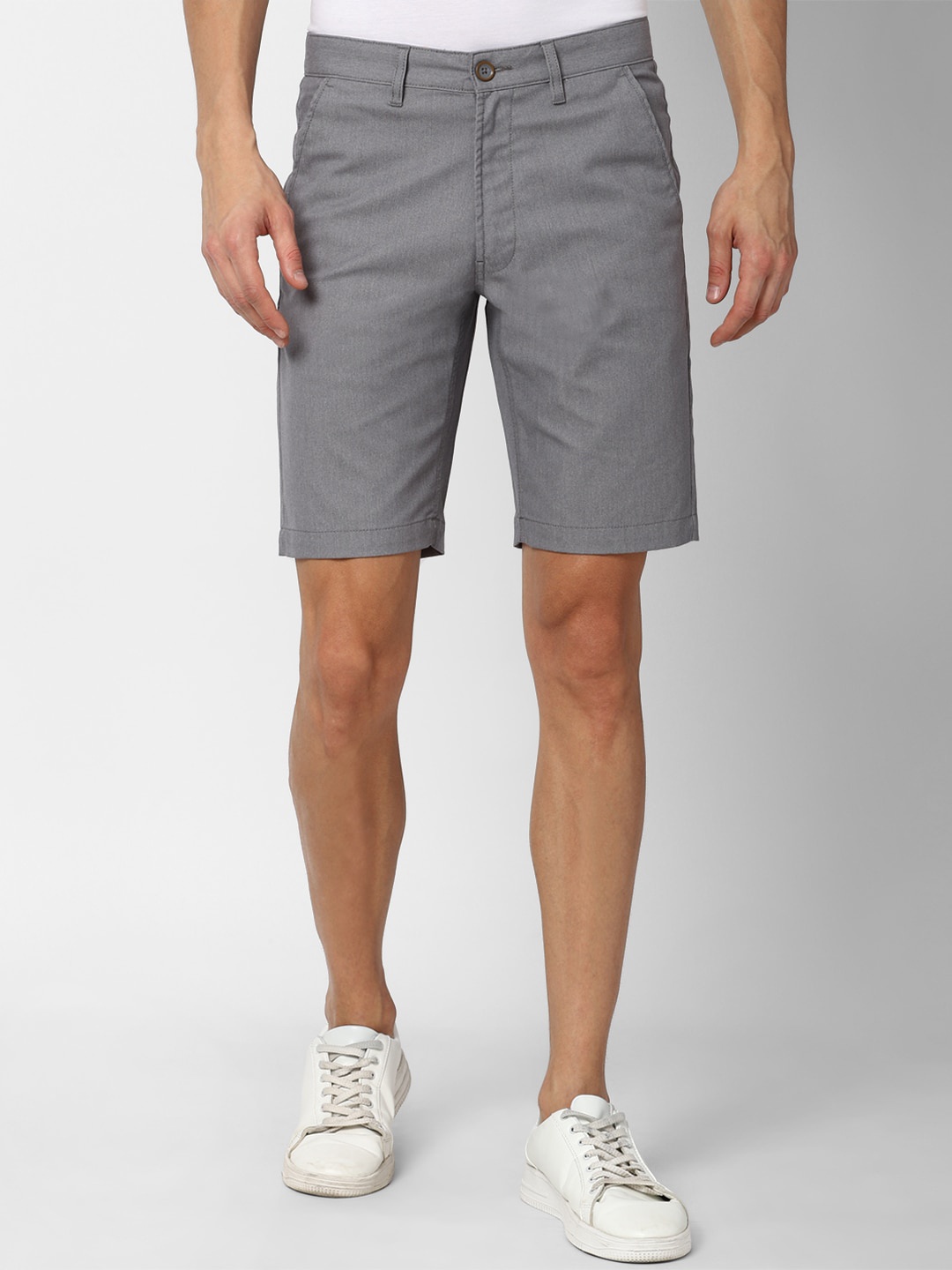 

PETER ENGLAND UNIVERSITY Men Textured Regular Fit Shorts, Grey