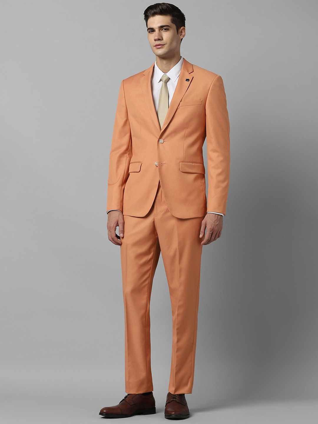 

Allen Solly Slim-Fit Single-Breasted Two-Piece Formal Suit, Peach