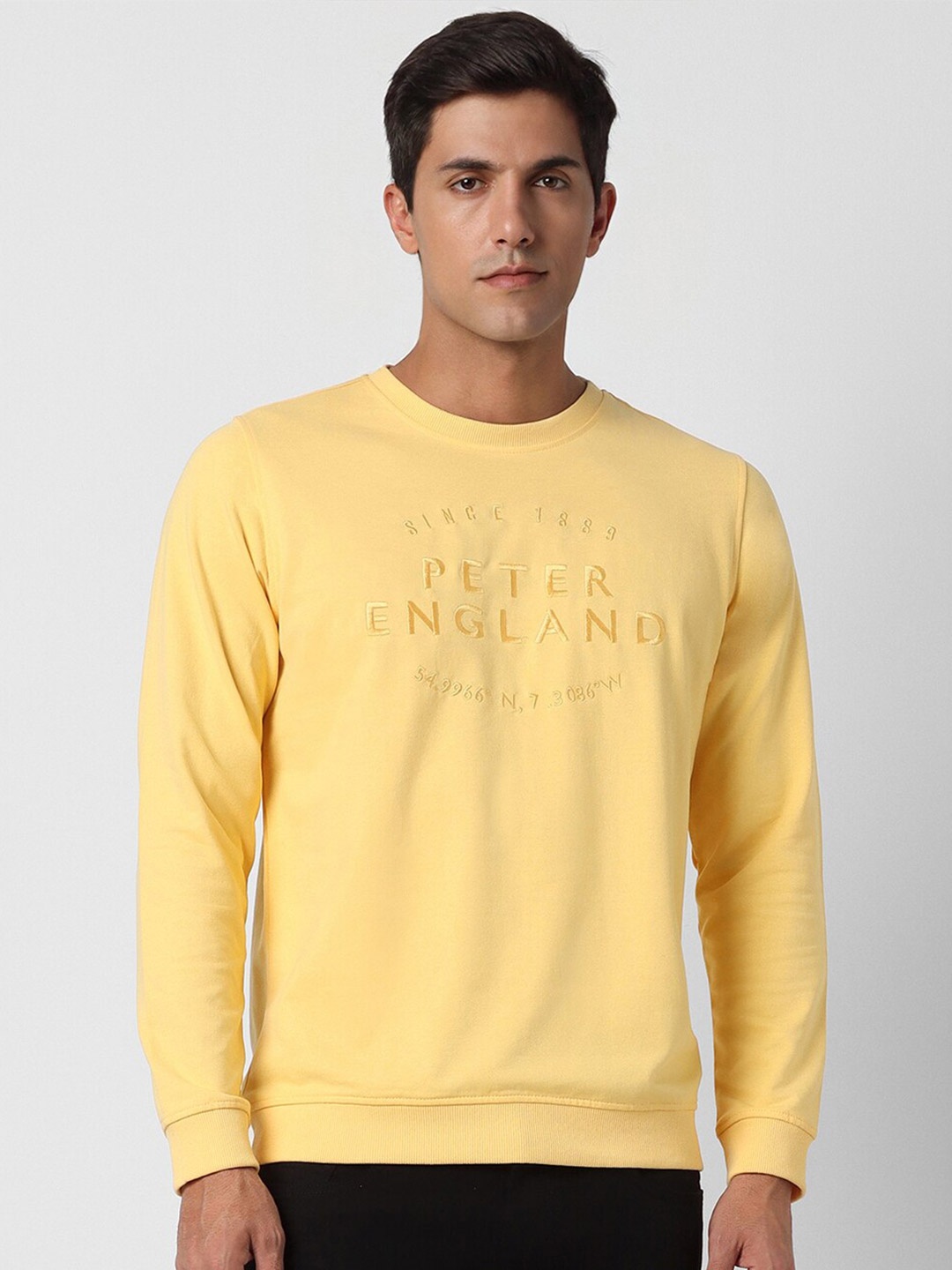 

Peter England Casuals Typography Printed Crew Neck Pullover Sweatshirt, Yellow