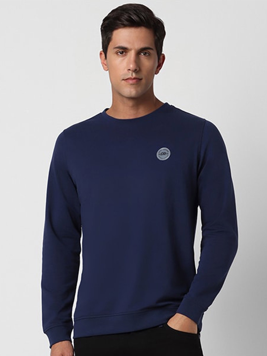 

Peter England Casuals Round Neck Pullover Cotton Sweatshirt, Navy blue