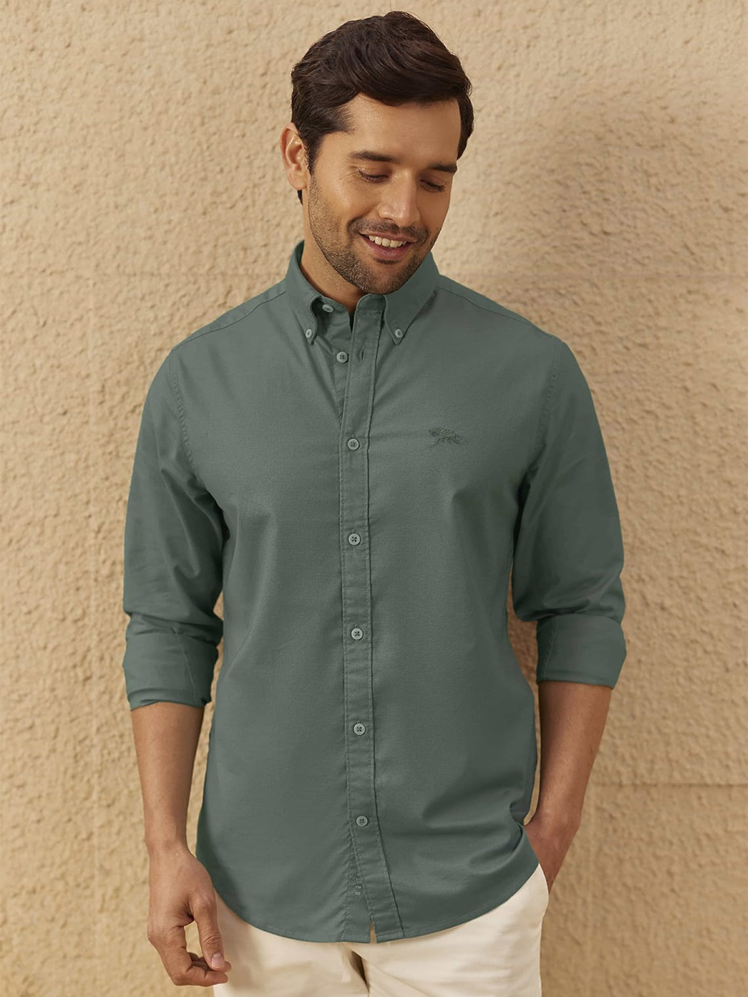 

Andamen Premium Oxford Full Sleeves Casual Shirt, Green