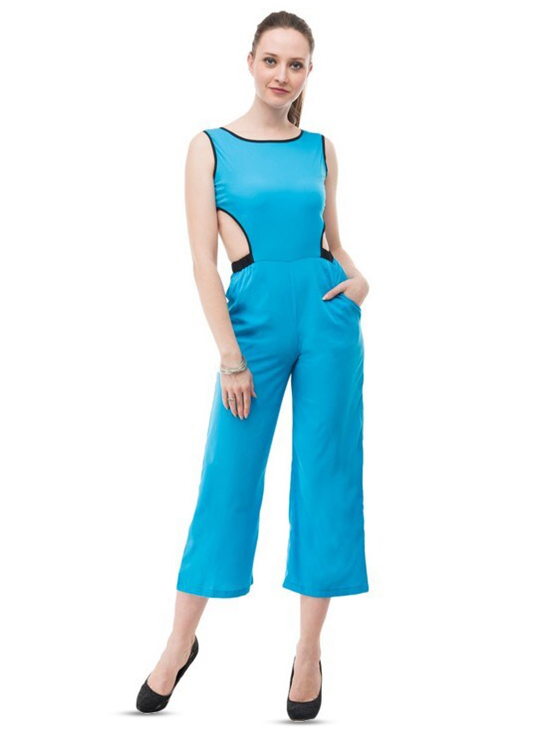 

Karmic Vision Sleeveless Basic Jumpsuit, Blue