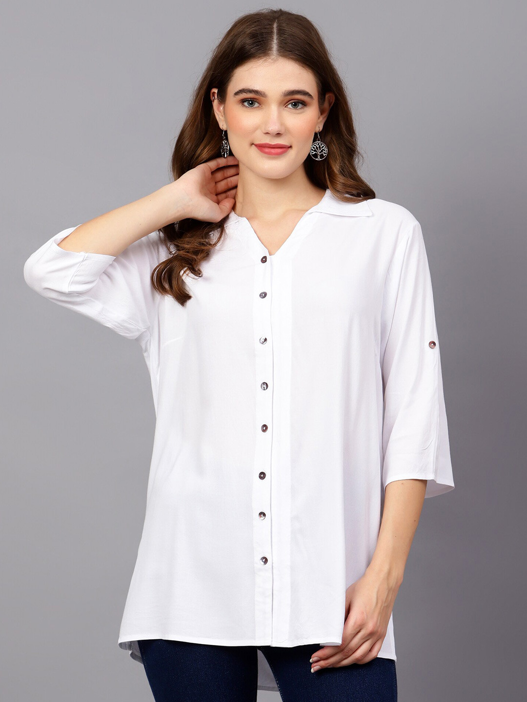 

Indietoga Classic Opaque Casual Shirt, White