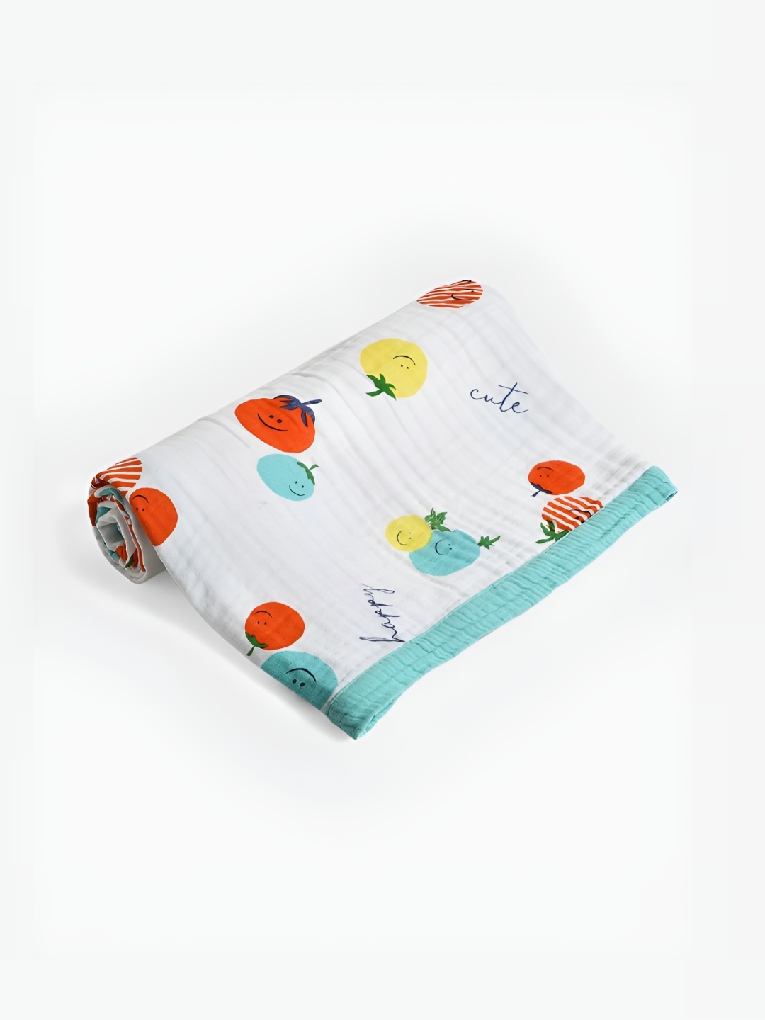 

MiArcus White Conversational Printed 210 GSM Cotton Muslin Blanket