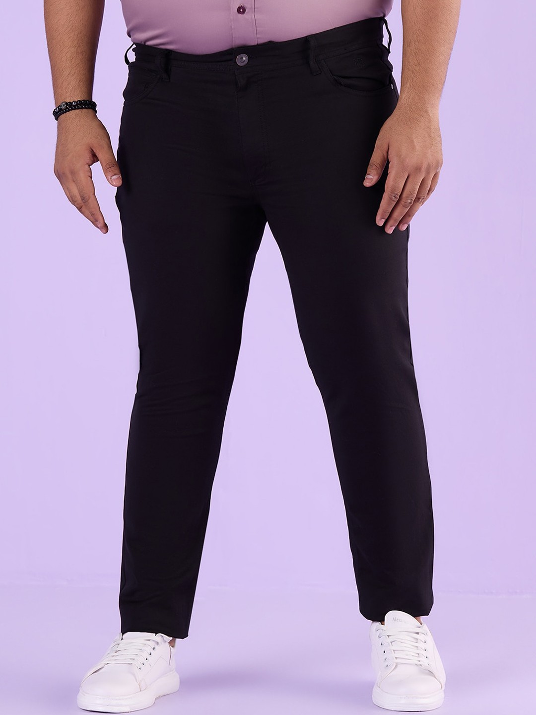 

Big Hello - The Plus Life Men Cotton Chinos Trousers, Black