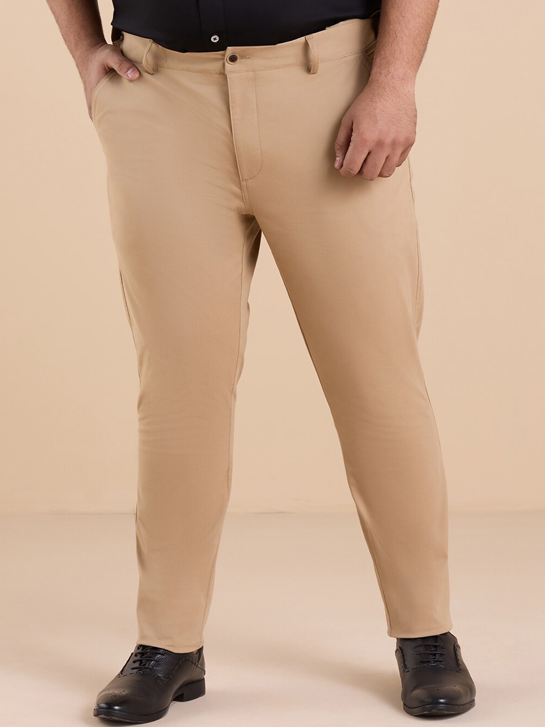 

Big Hello - The Plus Life Low-Rise Cotton Chinos Trousers, Khaki