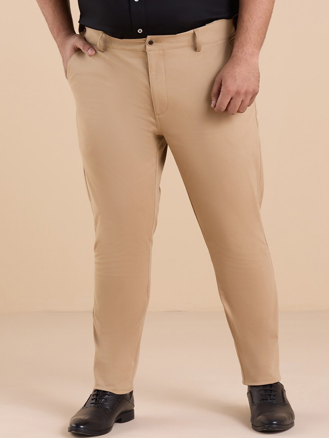 

Big Hello - The Plus Life Low-Rise Cotton Chinos Trousers, Khaki