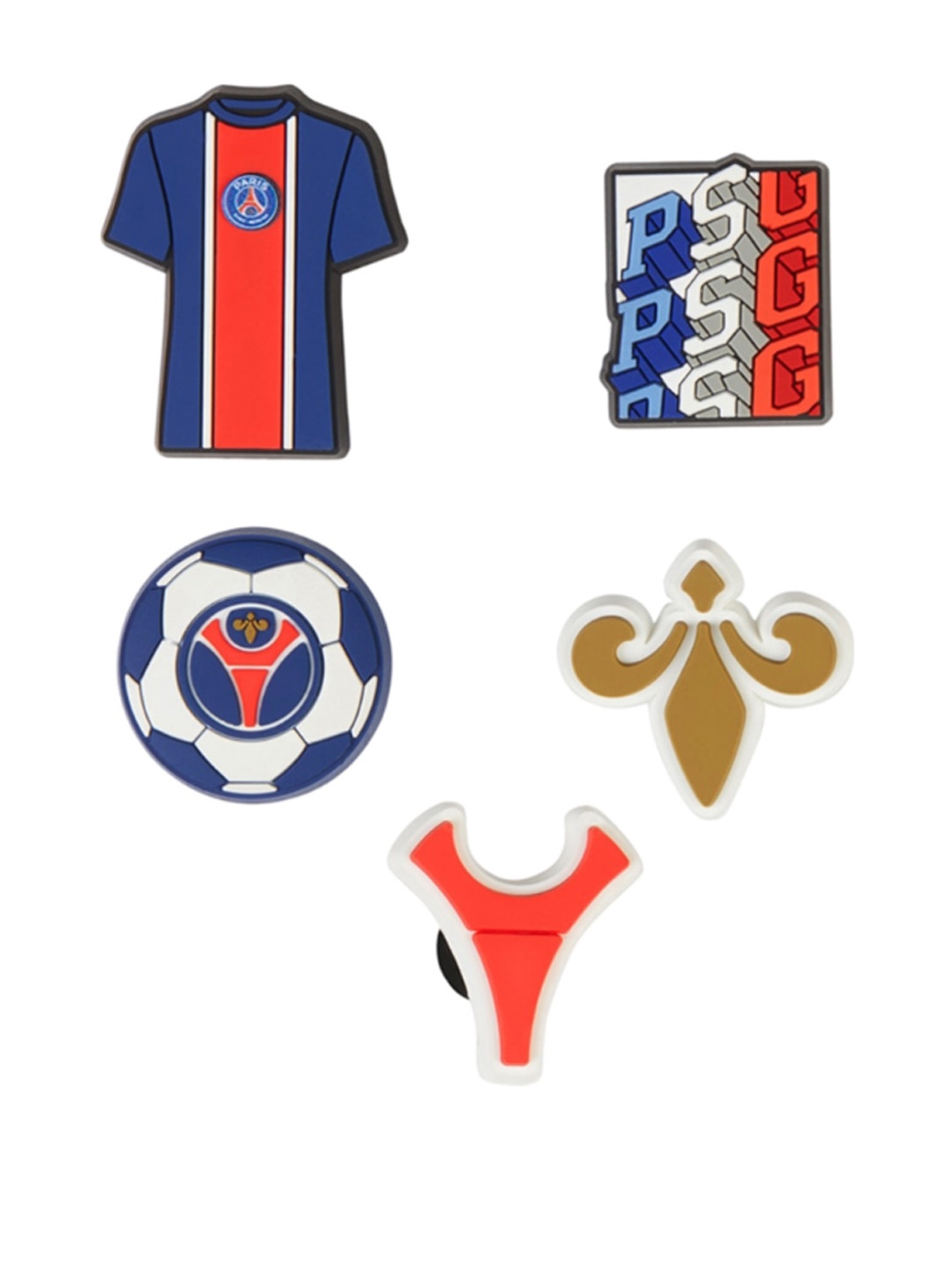 

Crocs Pack Of 5 Paris St Germain Jibbitz Shoe Charms, Blue