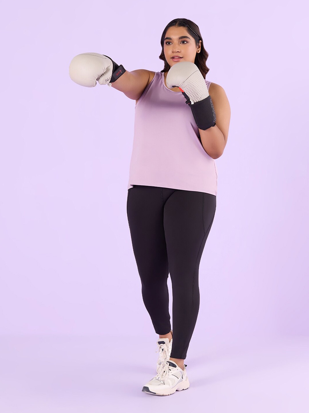 

Big Hello - The Plus Life Round Neck Sleeveless Tank Top, Purple
