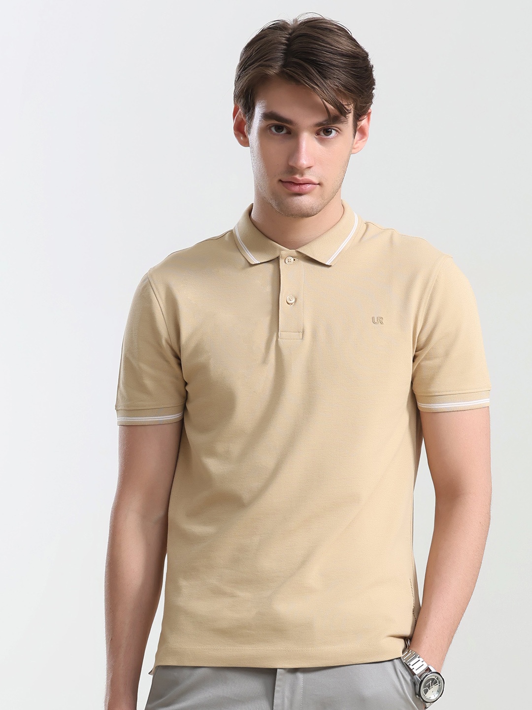 

TURMS Anti-Stain & Anti-Odour Intelligent Polo T-shirt, Camel brown