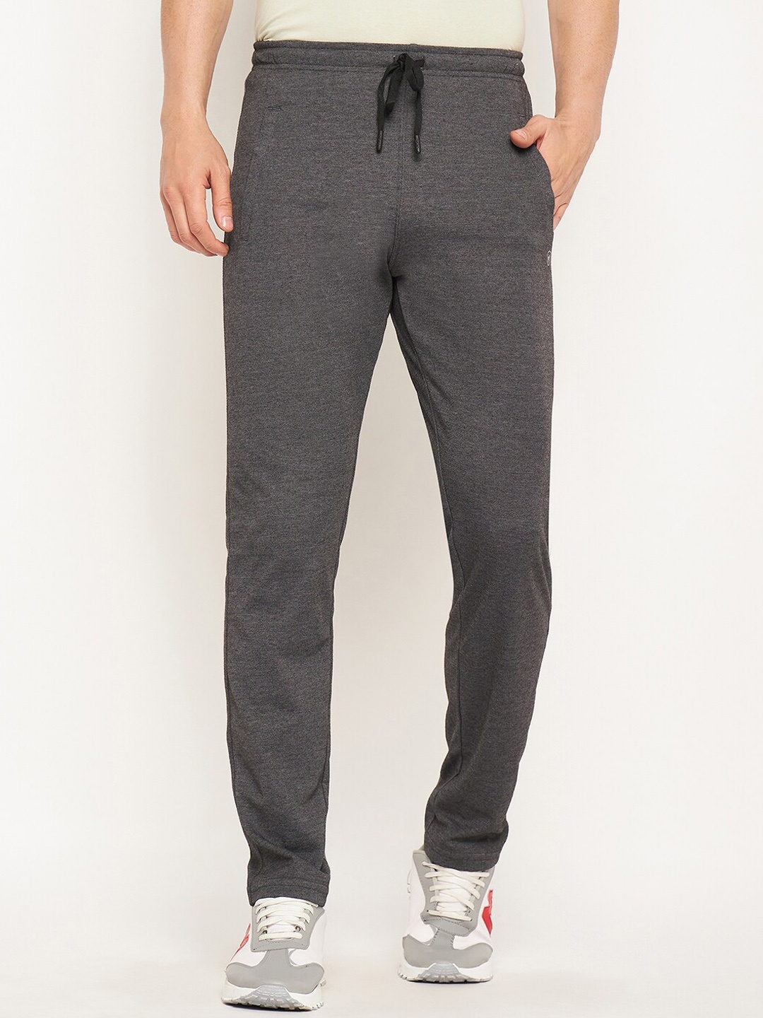 

NEVA Men Slim Fit Mid Rise Cotton Track Pants, Charcoal