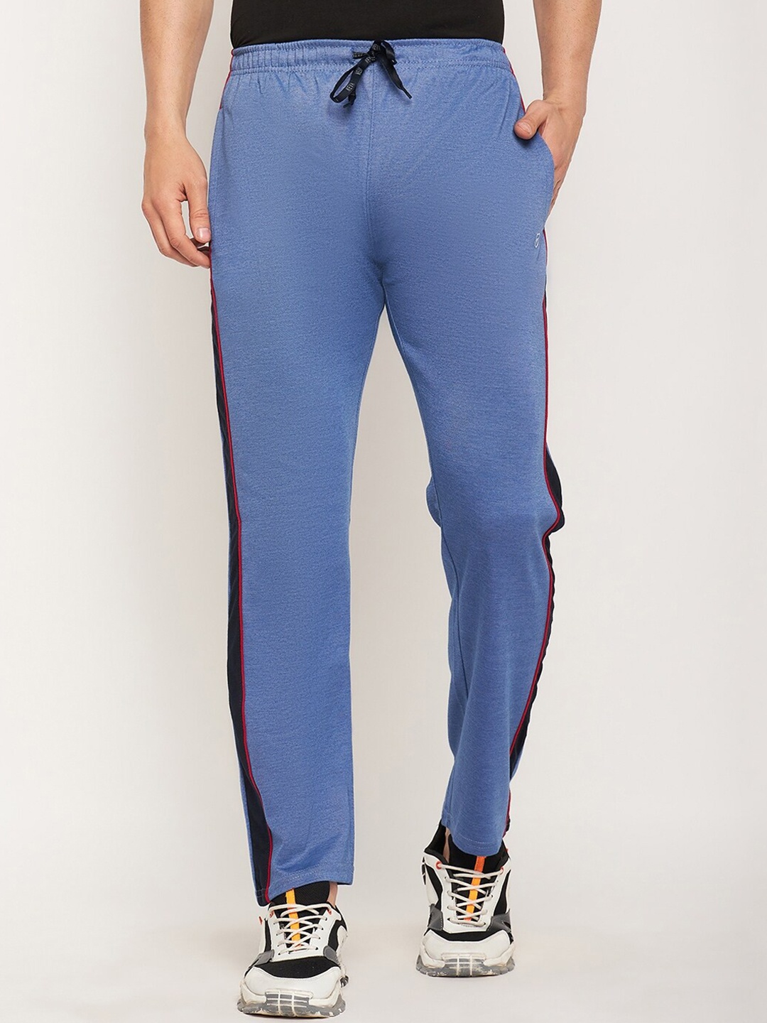 

NEVA Men Cotton Mid Rise Track Pants, Blue
