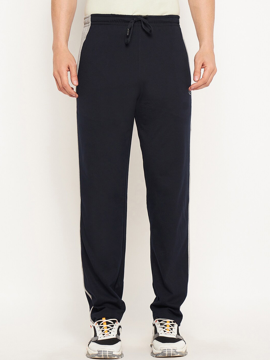 

NEVA Men Regular Fit Pure Cotton Track Pants, Navy blue