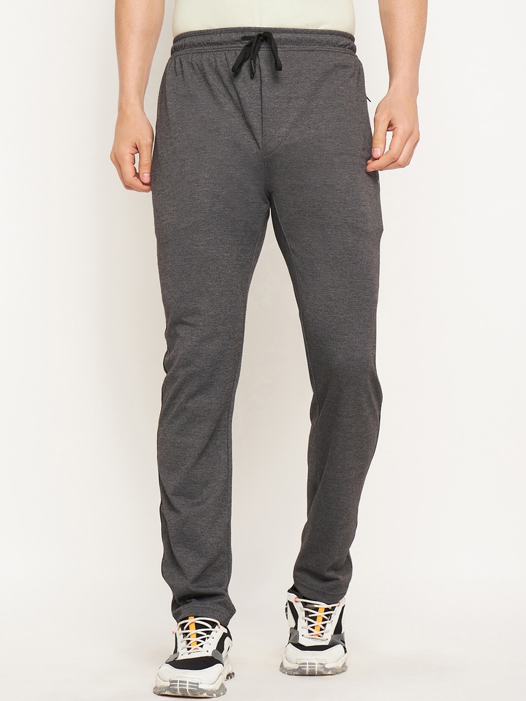 

NEVA Men Cotton Mid Rise Track Pants, Charcoal