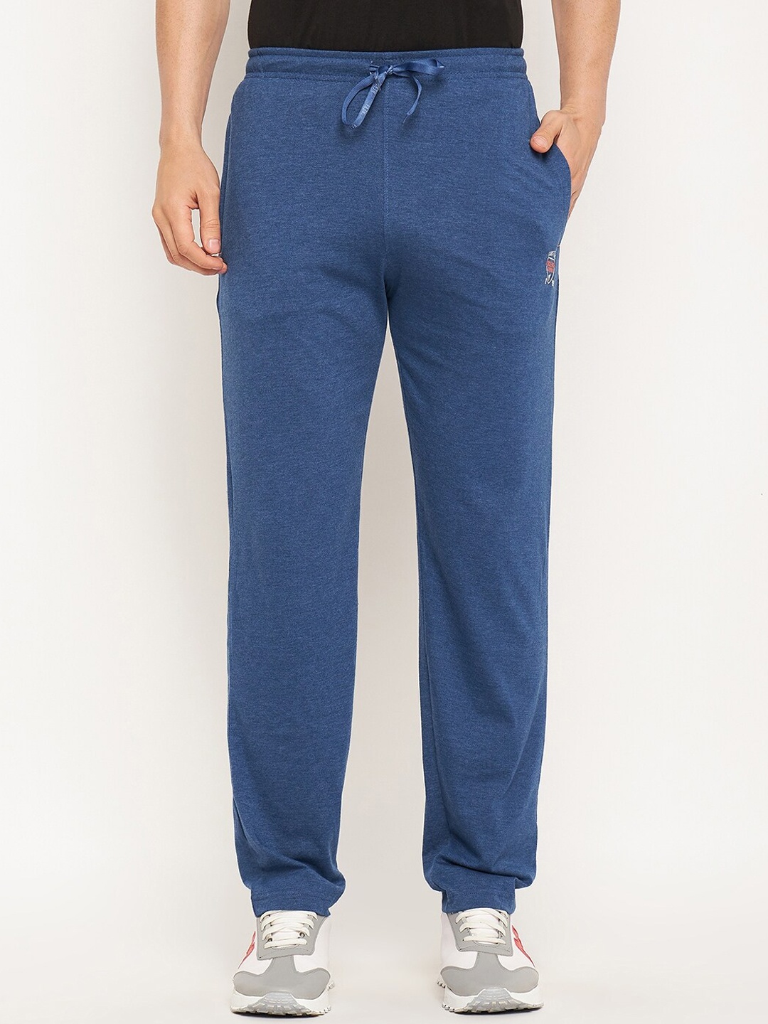 

NEVA Men Cotton Mid Rise Track Pants, Blue