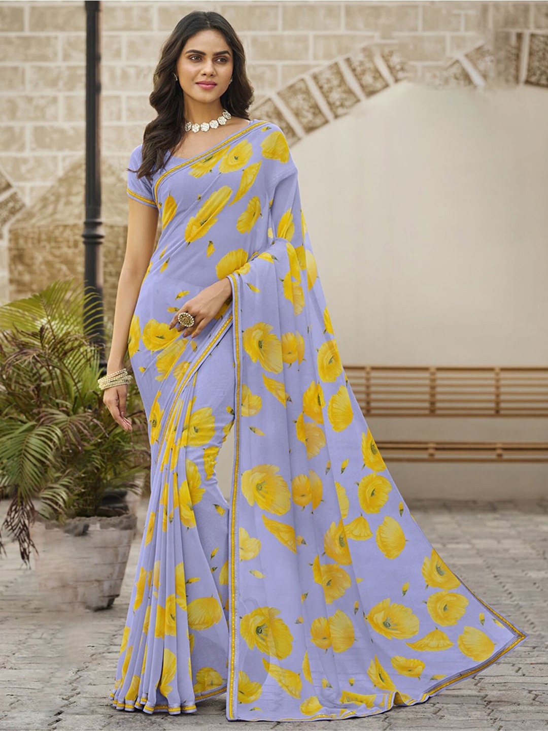 

Anouk Floral Printed Saree, Purple