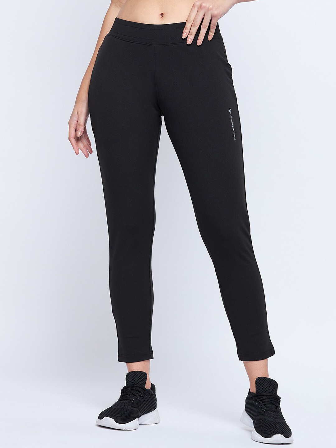 

NEVA Women Slim-Fit Mid Rise Track Pants, Black