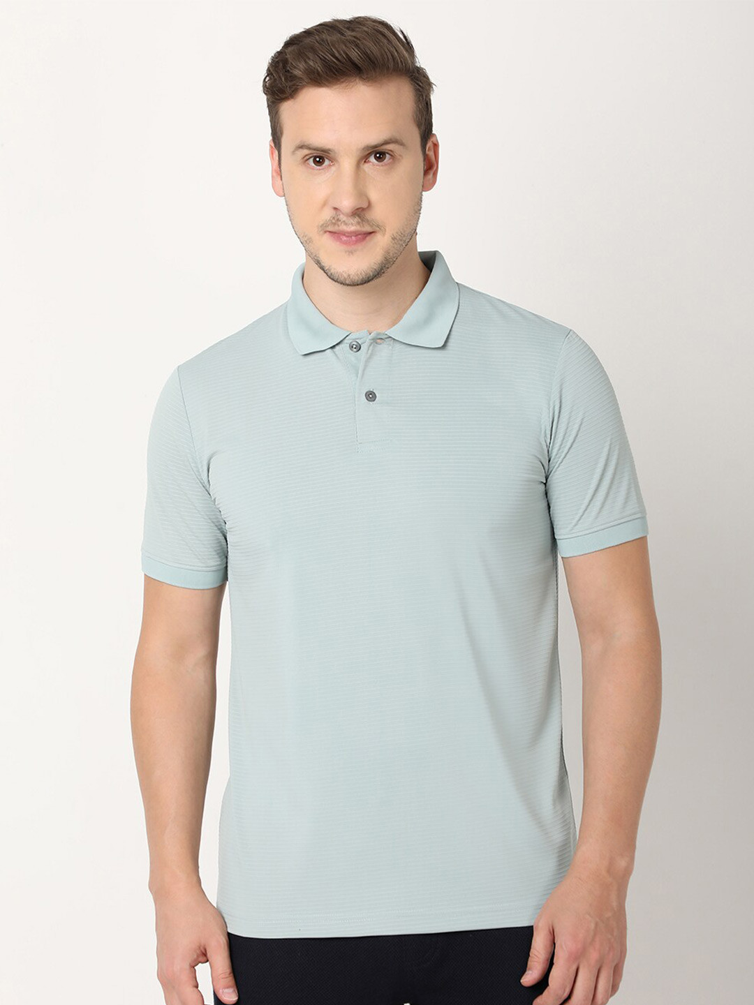 

R&B Polo Collar Short Sleeves T-shirt, Green