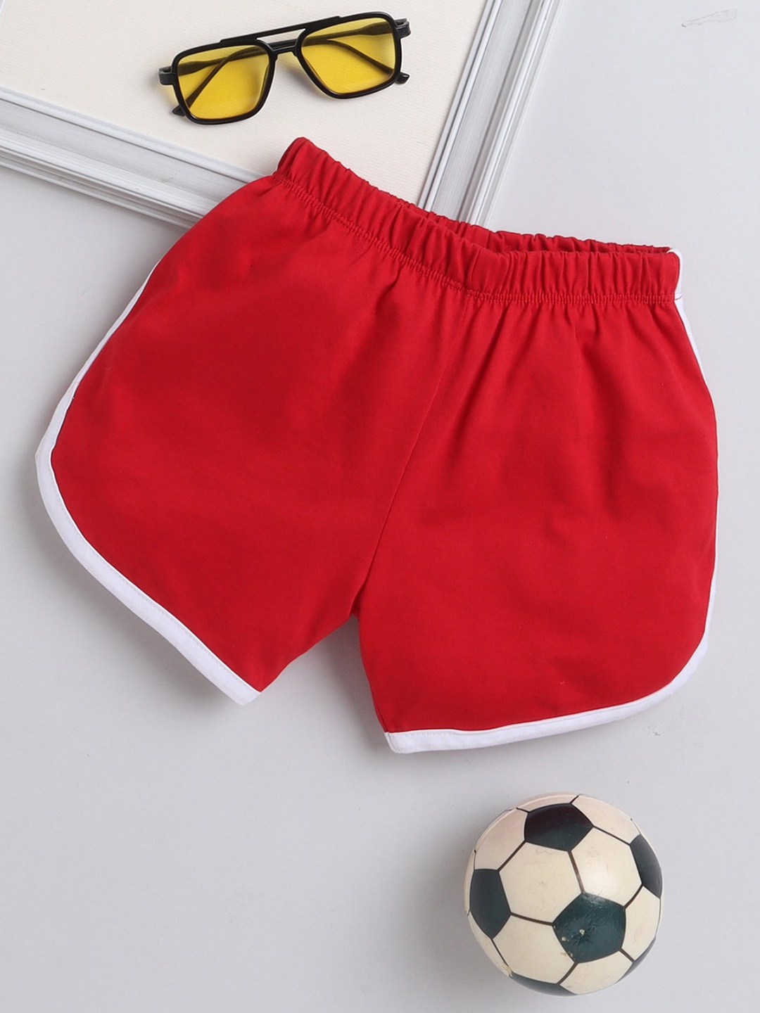 

Little Angels Kids Mid-Rise Cotton Shorts, Red