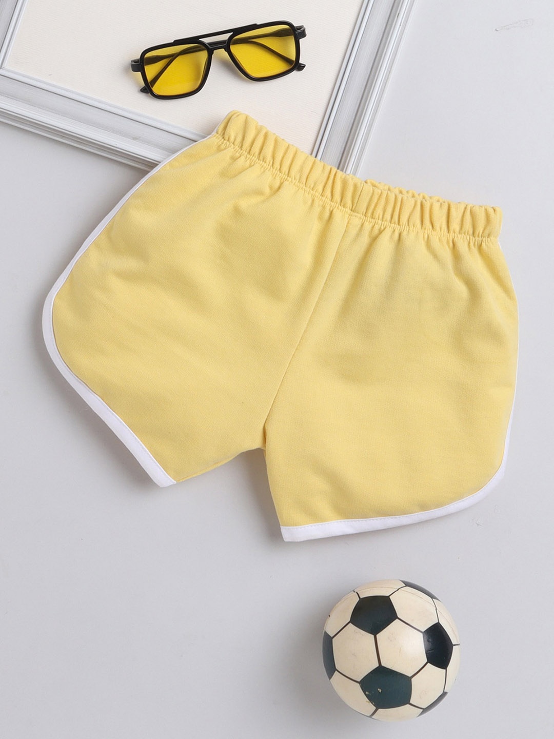 

Little Angels Kids Mid-Rise Cotton Shorts, Yellow