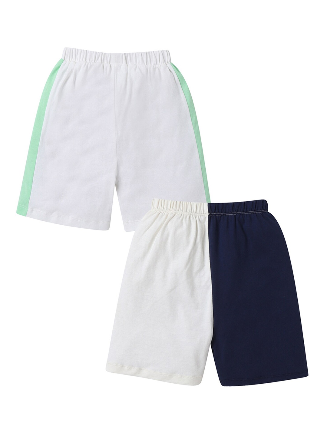 

Little Angels Kids Pack of 2 Colourblocked Cotton Shorts, White