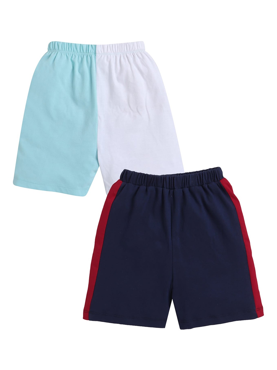 

Little Angels Kids Pack of 2 Colourblocked Cotton Shorts, White