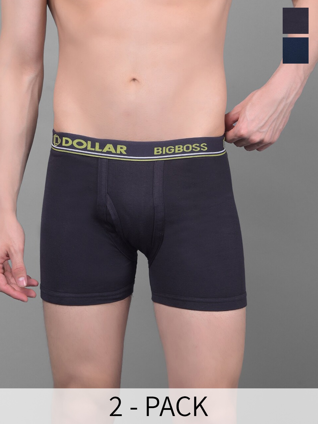 

Dollar Bigboss Men Pack of 2 Combed Cotton Knitted Trunk- MBTR-07, Assorted
